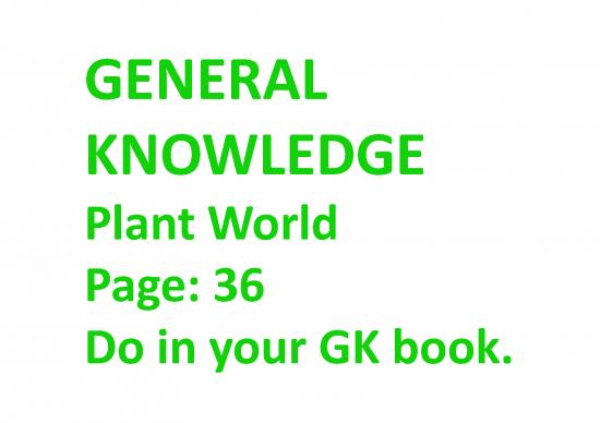 picture1_General Knowledge Pdf 123704 | Plant World