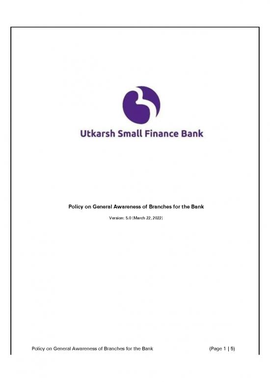 picture General Awareness In Hindi 123790 | Policy On General Awareness Of Branches For The Bank
