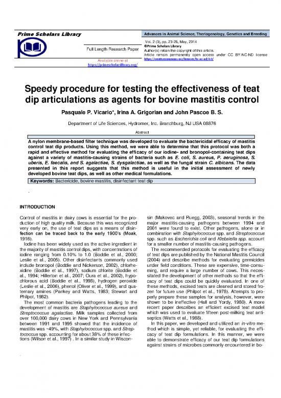 picture1_Speedy Science Pdf 123680 | Speedy Procedure For Testing The Effectiveness Of Teat Dip Articulations As Agents For Bovine Mastitis Control