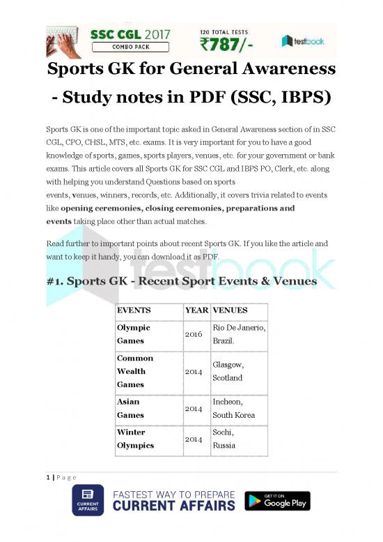 picture General Knowledge Pdf 122944 | Sports Gk For General Awareness Study Notes In Pdf Ssc Ibps