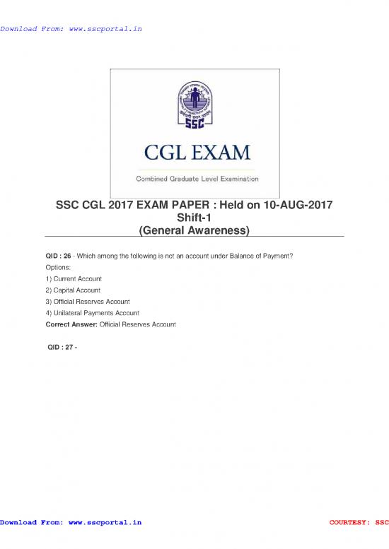 picture General Awareness Pdf 123287 | Ssc Cgl Tier 1 Papers 10 Aug 2017 Shift 1 General Awareness