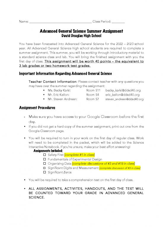 picture_General Science Pdf 122797 | Summer Assignment 2022 Advanced General Science