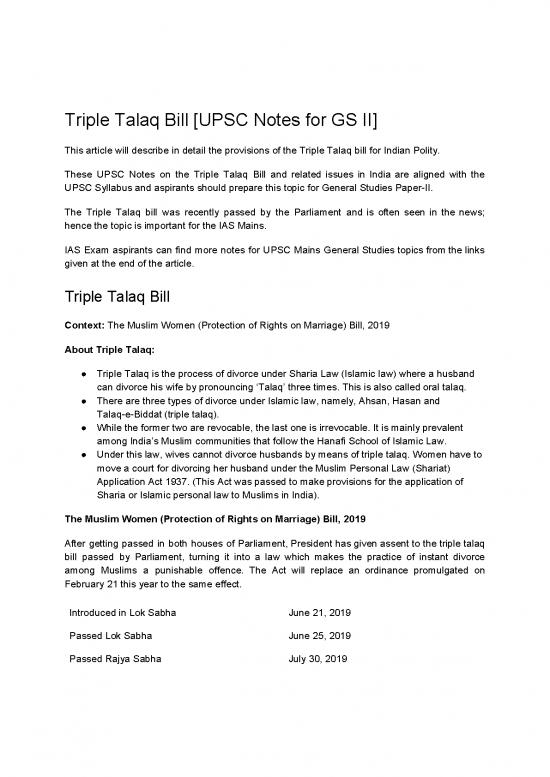 picture_General Studies For Upsc Pdf 124481 | Triple Talaq Bill Upsc Notes For Gs Ii