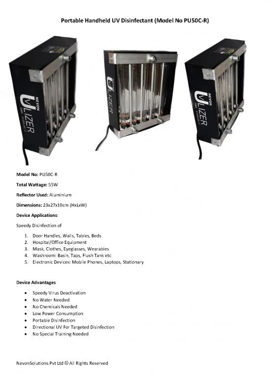 picture_Uv Sterilizer Pu50 Cr For Hospitals Offices Residential Etc