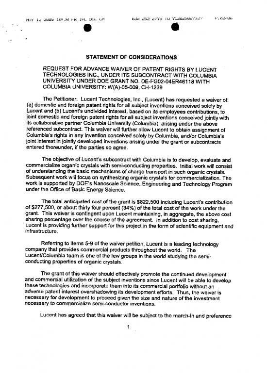 picture1_Wa 05 009 Lucent Technologies Inc Waiver Of Patent Rights Un