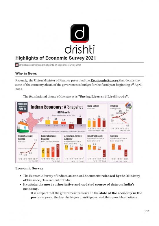 picture_Economic Survey 125736 | 1614781322 Highlights Of Economic Survey 2021