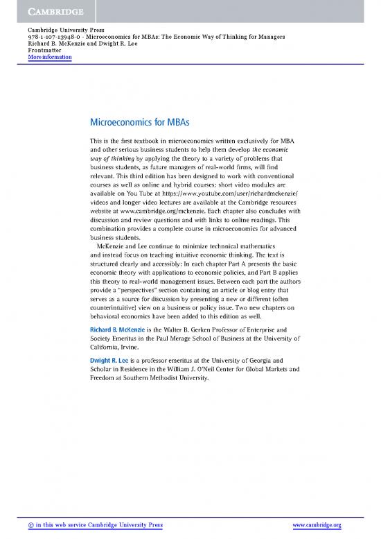picture Microeconomics Pdf 125382 | 9781107139480 Frontmatter