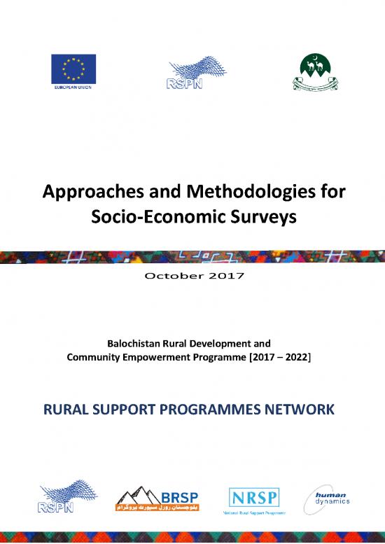 picture_Approaches And Methodologies For Socio Economic Surveys