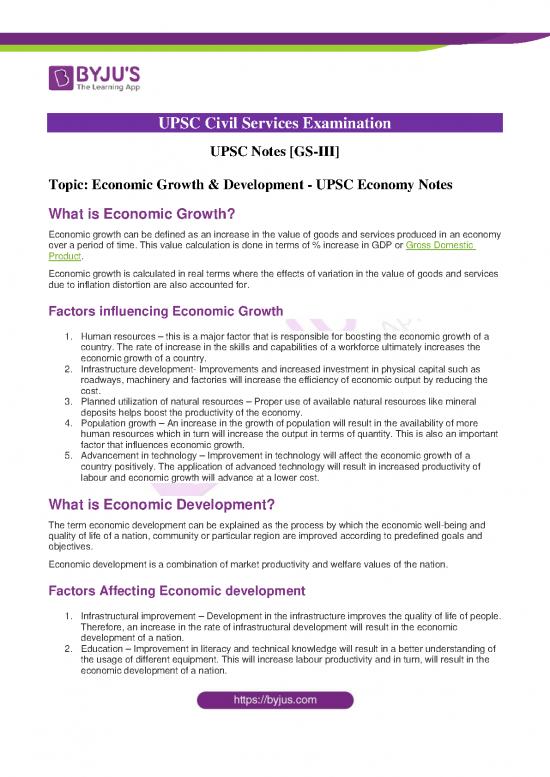 picture Economy Notes For Upsc Pdf 127429 | Economic Growth Development Upsc Economy Notes