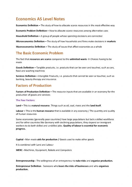picture Economics Pdf 125621 | Economics As Level Notes