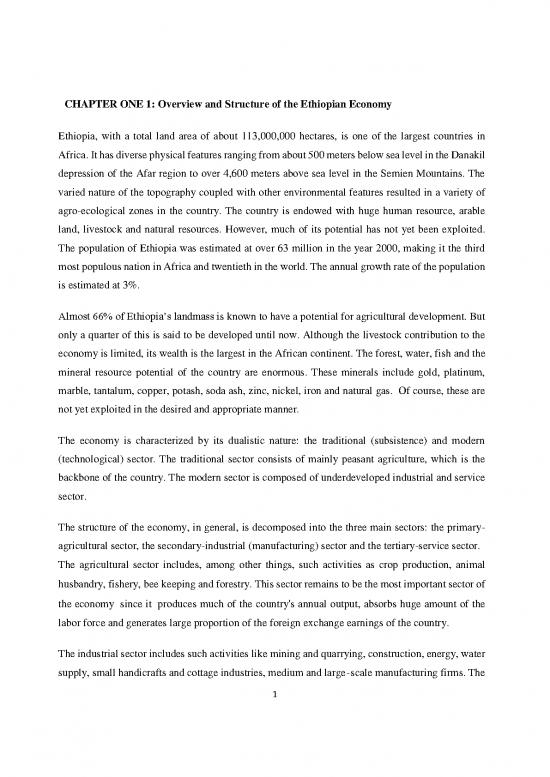 picture Ethiopian Economy Pdf 127565 | Ethiopian Economy Material