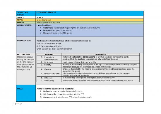 picture_Theory Of Production Pdf 127239 | Gr 10 Economics Production Possibility Curves