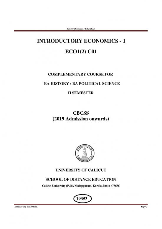 picture Economics Pdf 125599 | Ii Se   Introductory Economics I   2019 Admn