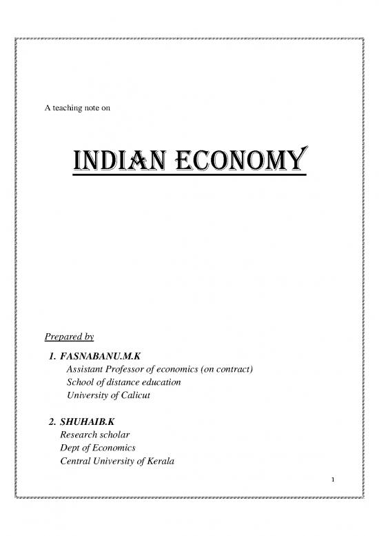 picture Economics Pdf 125601 | Indian Economy Teaching Note Ma Economics