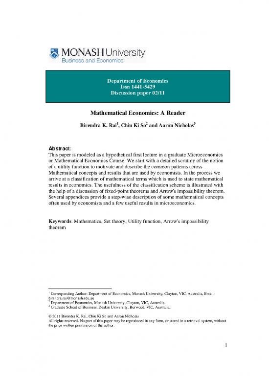 picture Economics Pdf 125849 | Mathematical Economics A Reader