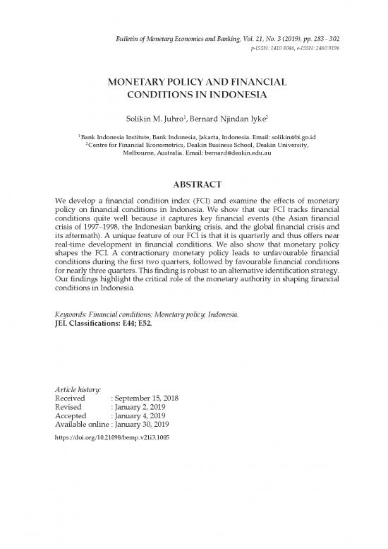 picture Financial Economics Pdf 126870 | Monetary Policy & Fin Condition Index 2019