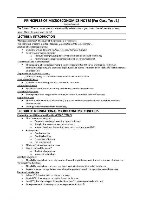 picture Economic Planning Pdf 126581 | Principles Of Microeconomics Notes For Class Test 1