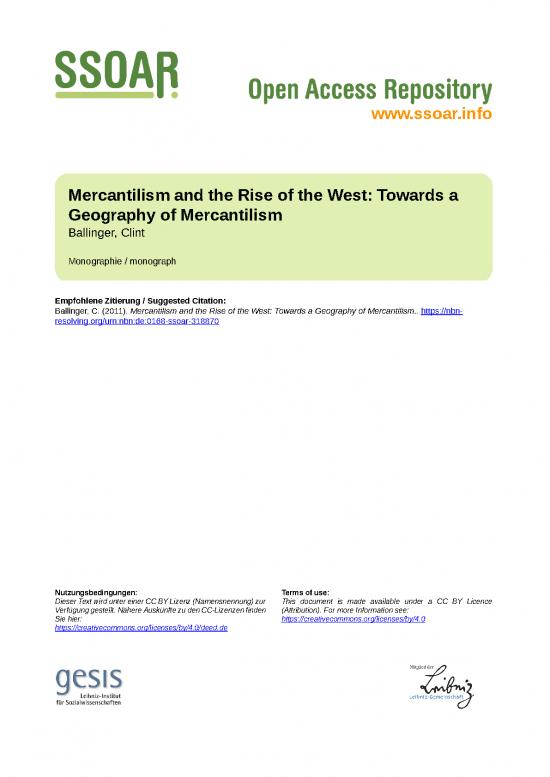 picture_Mercantilism Theory Pdf 127275 | Ssoar 2011 Ballinger Mercantilism And The Rise Of
