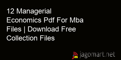 picture 12 Managerial Economics Pdf For Mba Files | Download Free Collection Files