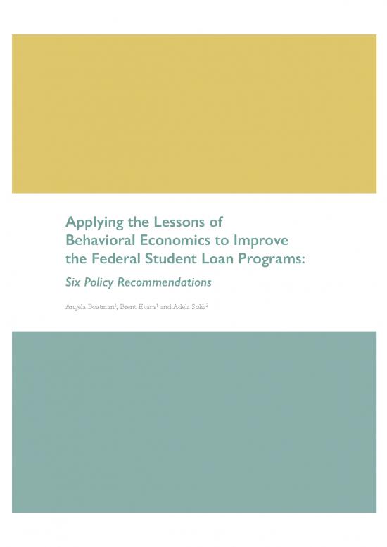 picture Behavioral Economics Pdf 128833 | Applying The Lessons Of Behavioral Economics To Improve The Federal Policy Loan Programs