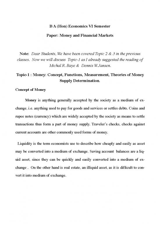 picture1_Society Pdf 128575 | B A Hon Economics Vith Semeter Money And Financial Markets
