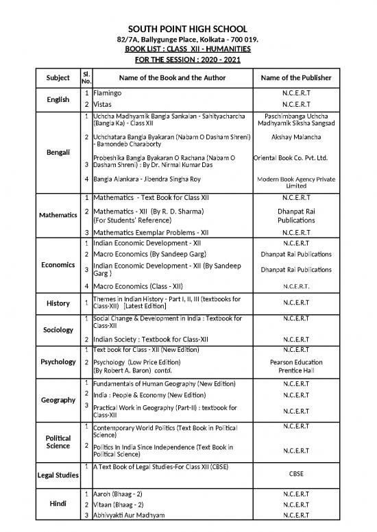 picture1_Economic Development Book Pdf 127939 | Book List Class Xii  Humanities 2020 21