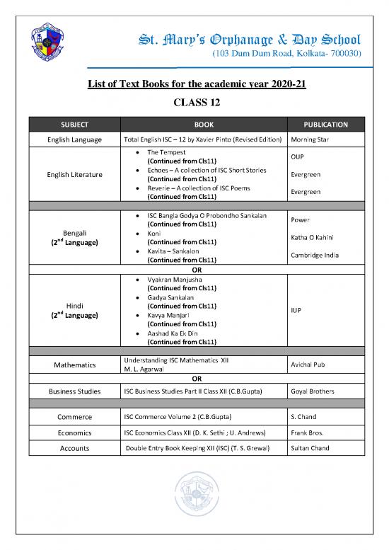 picture1_Academic Pdf 128478 | Class 12 Booklist 2020 2021