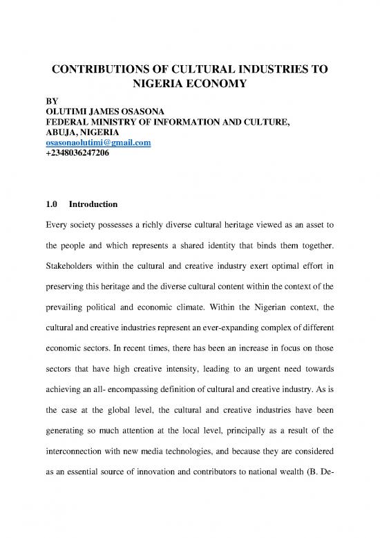 picture1_Nigerian Economy Pdf 129437 | Contributions Of Cultural Industries By Osasonaolutimi James