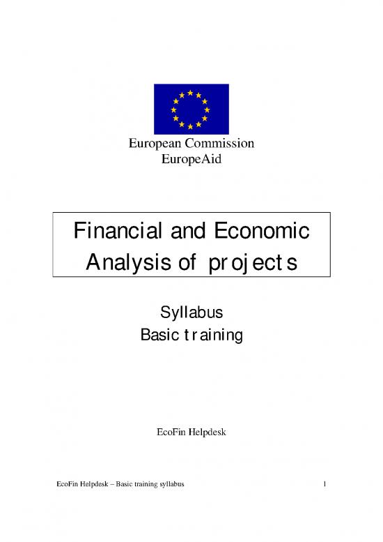 picture1_Economic Analysis Of Projects Pdf 128757 | Europaid Syllabus Base En