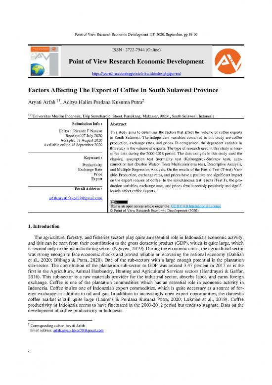 picture1_Factors Affecting Economic Development Pdf 128433 | Factors Affecting The Export Of Coffee In South Sulawesi Province