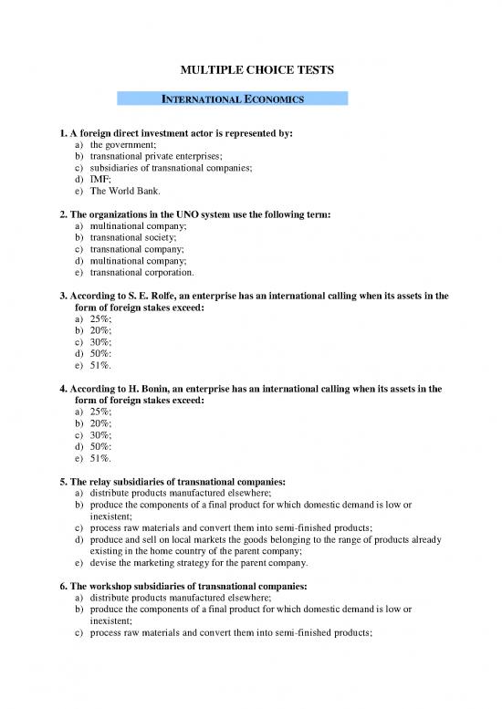 picture_Society Pdf 129214 | International Economics Multiple Choice