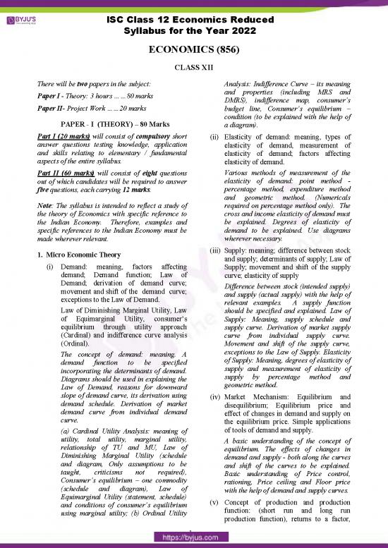 picture1_Economics Project Pdf 128159 | Reduced Isc Class 12 Economics Syllabus For Examination 2022