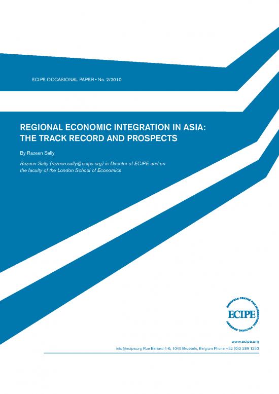 picture Economic Integration Pdf 128075 | Regional Economic Integration In Asia The Track Record And Prospects
