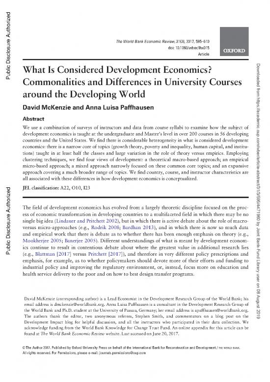 picture_Core Economics Pdf 128041 | What Is Considered Development Economics Commonalities And Differences In University Courses Around The Developing World