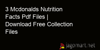 picture 3 Mcdonalds Nutrition Facts Pdf Files | Download Free Collection Files