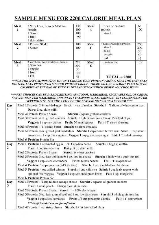 picture 2200 Calorie Meal Plan Pdf 132555 | 2200 Calorie Plan