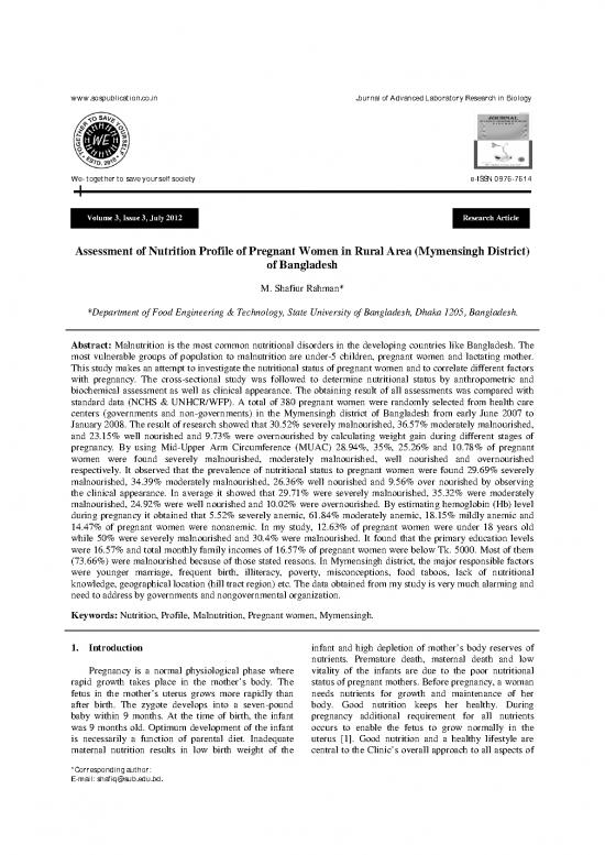 picture Assessment Of Nutritional Status Pdf 132093 | 279022 Assessment Of Nutrition Profile Of Pregn Da218957