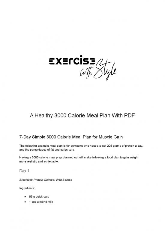 picture 3000 Calorie Meal Plan Pdf 131503 | 3000 Calorie Meal Plan With Pdf