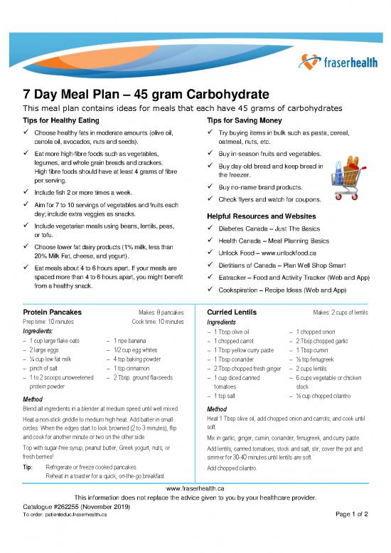 picture Healthy Eating Pdf 132201 | 7 Day Meal Plan 45 Gram Carbohydrate 339