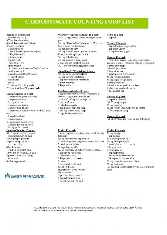 picture Carb Counting Pdf 132126 | Carbohydrate Counting Food List Tcm75 852252