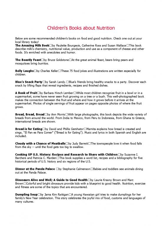 picture Nutrition Pdf 131584 | Childrens Books On Nutrition 12