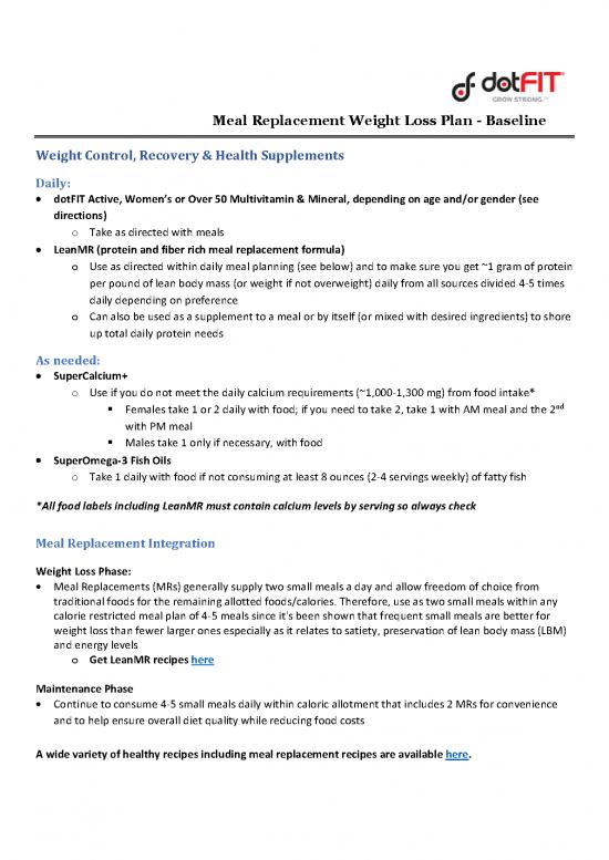 picture1_Pdf Meal Plan For Weight Loss 131306 | Dotfit Meal Replacement Weight Loss Plan Baseline