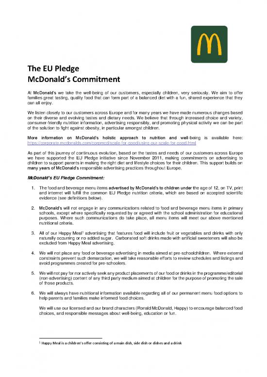 picture Nutrition Pdf 131126 | Eu Pledge Mcdonalds Commitment