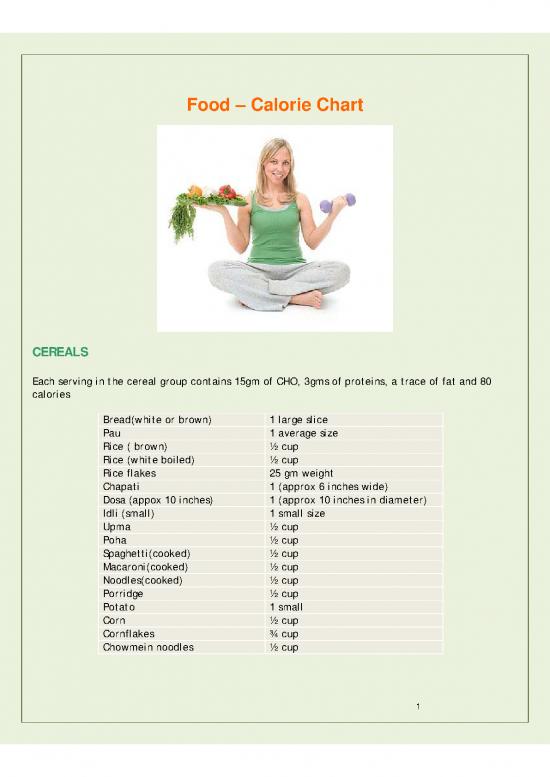 picture Food Calorie Chart Pdf 131472 | Food Calorie Chart