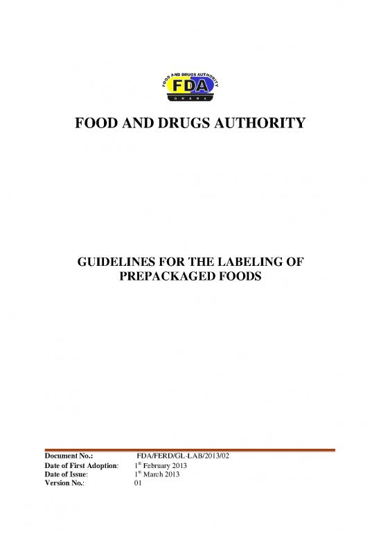 picture_Food Labelling Pdf 132586 | Guidelines For The Labeling Of Prepackaged Foods