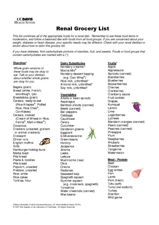 picture Renal Diet Pdf 131940 | Kidney Disease   Renal Grocery List