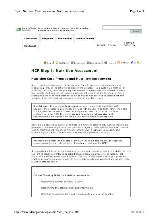 picture Nutrition Care Process Pdf 131866 | Ncp Toc Id=1108