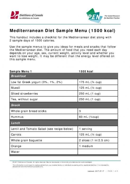 picture1_Diet Therapy Pdf 131148 | Pen Handout 1500 Kcal Med Diet Meal Plan