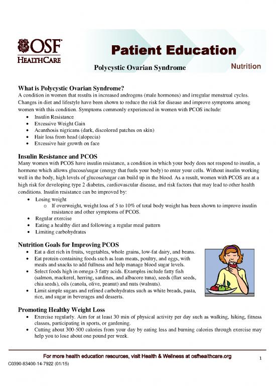 picture Nutrition Pdf 131398 | Polycystic Ovarian Syndrome