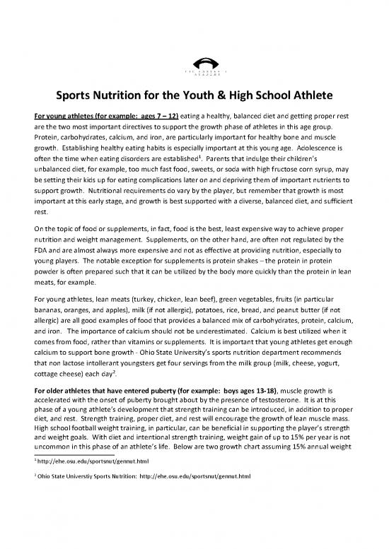 picture Sports Nutrition Pdf 132092 | Sports Nutrition For The Youth And High School Athlete
